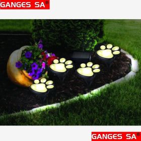 1pc GANGES SA Solar Garden String Lights; 4 Cat And Dog Footprint Lights; Solar Lawn Lights; Solar Landscape Fence String Lights; Outdoor Garden