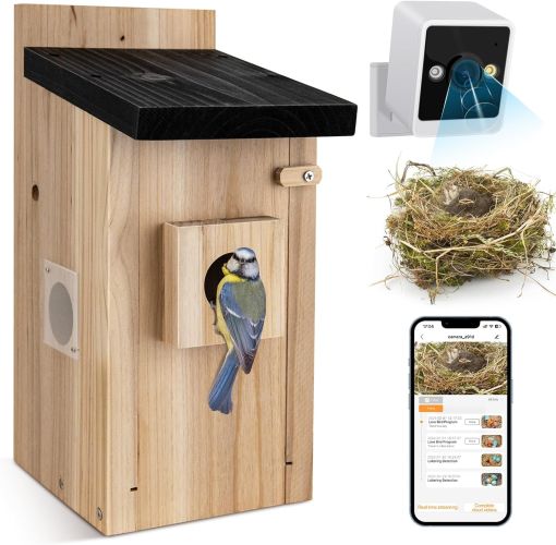 Smart Bird House With Camera,3MP Birdhouse Camera For Outdoors,Auto Capture Bird Videos & Motion Detection,Watch Bird Nesting & Hatching In Real