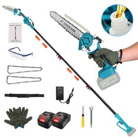 1Set 2 In1 Cordless Pole Saw And Mini Chainsaw With Extension Pole 21V Battery 8in Electric Brushless Pole Chainsaw With Auto Oiler Safety Switch (Option: 3000mAh)