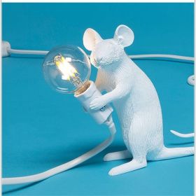 Nordic Creative Resin Mini Animal Mouse Light (Option: White-Sitting posture-UK)