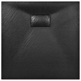 vidaXL Shower Base Tray SMC Black 35.4"x35.4" (Option: as picture)