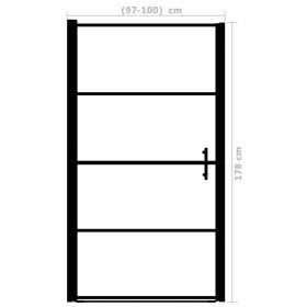 vidaXL Shower Door Frost Tempered Glass 100x178 cm Black (Option: as picture)