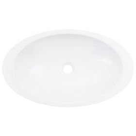 vidaXL Wash Basin 59.3x35.1x10.7 cm Mineral Cast/Marble Cast White (Option: as picture)