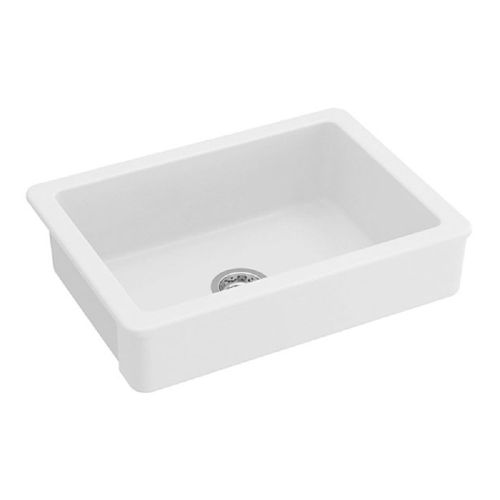 24inL x 19in W Farmhouse Apron Front White Ceramic Kitchen Sink