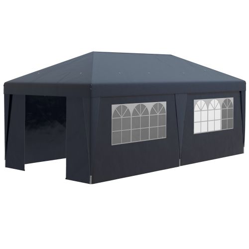 Outsunny 10' X 19.5' Pop Up Canopy Tent With Sidewalls, Height Adjustable Large Party Tent Event She