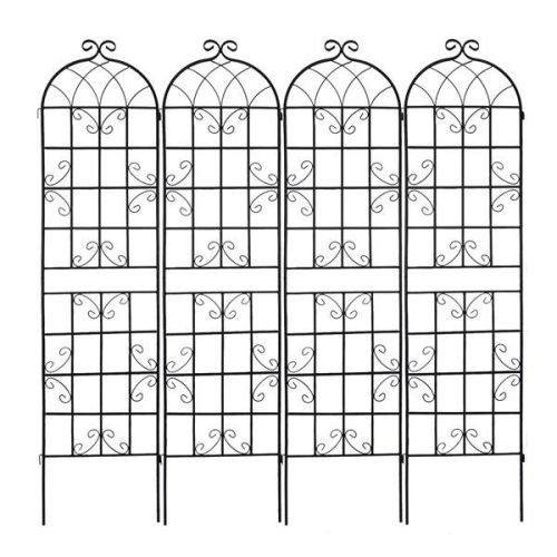 Metal Garden Trellis , Suitable For Climbing Plants, Outdoor Flower Stand - Black