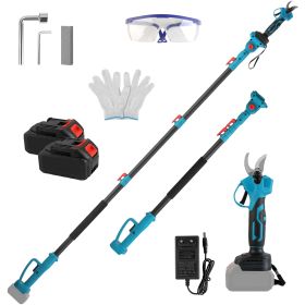 1Set 2 In 1 Electric Pruning Shear With Extension Pole 21V 4.0Ah Batteries Powered Cordless Pruner Reach 13FT High 0.98in Cutting Diameter For Tr (Option: 4000mAh)
