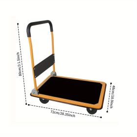 Folding Platform Trolley Warehouse Tool Home Moving Car Loading And Handling New Trolley (Color: Yellow)