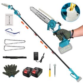 1Set 2 In1 Cordless Pole Saw And Mini Chainsaw With Extension Pole 21V Battery 8in Electric Brushless Pole Chainsaw With Auto Oiler Safety Switch (Option: 3000mAh)