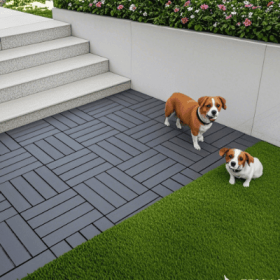 Plastic Interlocking Deck Tiles,44 Pack Patio Deck Tiles,12x12 Square Waterproof Outdoor All Weather Use, Outdoor And Indoor Patio Decking Tiles (Option: Style4)
