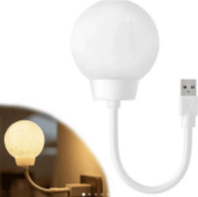 Moon Night Light Plug-in Moon Night Lamp Voice-Activated USB LED Lights With 3 Color Temperature Dimming For Kids Bedroom Bathroom Decorations Bi (Color: White)