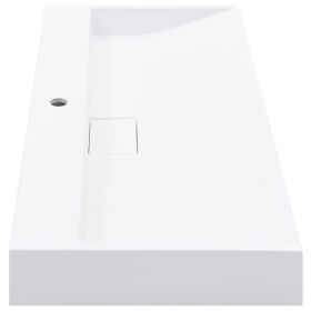 vidaXL Wash Basin 39.4"x18.1"x4.3" Mineral Cast/Marble Cast White (Option: as picture)