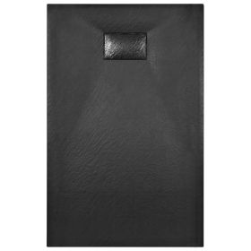 vidaXL Shower Base Tray SMC Black 39.4"x31.5" (Option: as picture)