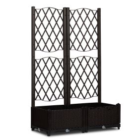 80x40x122.5CM, Carbon Color, 2-in-1 Assembly Type, Planting Trellis, Plastic Trellis With Planting Box (Option: Carbonized color)