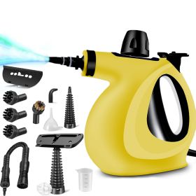 Handheld Multi-Surface Pressurized Steam Cleaner With 12 Accessories, Multi-Purpose Steam Generator For Household Water Tank, Natural Steam Clean (Color: Yellow)