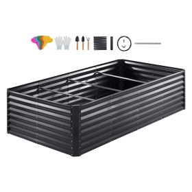 VEVOR Galvanized Raised Garden Bed Planter Box 94.5x47.2x23.6inch Flower Vegetable (Option: default)