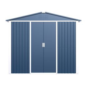 Professional Install Metal Shed 8.6 Ft. W X 6.3 Ft. D Metal Shed With Sliding Door In Blue 54 Sq. Ft. (Color: Blue)