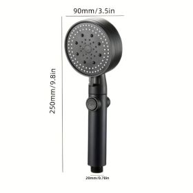 1pc, RV Handheld Shower Head Holder, Punch Free Adjustable Shower Wand Holder With Universal Wall Hook Bracket, Hand Held Shower Head Holder Brac (Color: Black)