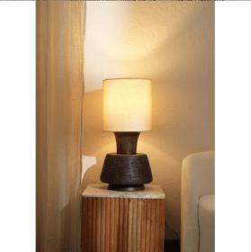Handcrafted Artisanal Decorative Table Lamp With Wooden BaseFor Living Room-Bedroom-Home Decor-Tabletop-13X13X26.5 (Option: Bronw)