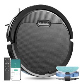 Robot Vacuum And Mop, 3 In 1 Combo Cleaner For Home With Pet Hair And Hard Floor, 5000Pa Suction, 120 Mins Run Time,Self-Charging,Super Thin Body (Color: Black)