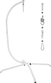 Only Supports Self Pickup-Hammock Swing Stand, C-Stand For Hanging Hammock Chair With Hitch And Spring Hook, 400 Lbs. Load Capacity, Steel Stand (Color: White)