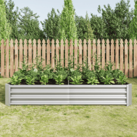Raised Garden Bed Outdoor, 6x3x1ft , Metal Raised Rectangle Planter Beds For Plants, Vegetables, And Flowers (Color: Silver)