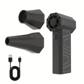 2025 Newest Enhanced Violent Brushless Turbine Fan, Air Duster 130,000RPM High Speed Mini Blower, 4-speed Adjustable Power Turbine Jet Fan, Porta (Color: Black)