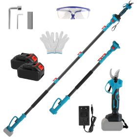 1Set 2 In 1 Electric Pruning Shear With Extension Pole 21V 4.0Ah Batteries Powered Cordless Pruner Reach 13FT High 0.98in Cutting Diameter For Tr (Option: 4000mAh)