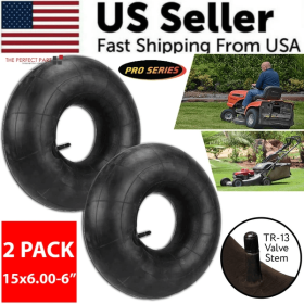 2PCS 15x6.00-6 Lawn Mower Tire Inner Tubes 15X6-6, 15X6x6, 15 6x6 TR13 Valve ATV (Option: default)
