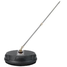 1 Set 15in High Pressure Flat Surface Cleaner 4000PSI Disc Power Washer Broom With 2 Washer Extension Wands 2Pc Replacement Nozzles (Color: Black)