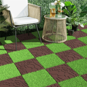 Plastic Interlocking Deck Tiles,44 Pack Patio Deck Tiles,12x12 Square Waterproof Outdoor All Weather Use, Outdoor And Indoor Patio Decking Tiles (Option: Style5)