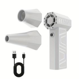 2025 Newest Enhanced Violent Brushless Turbine Fan, Air Duster 130,000RPM High Speed Mini Blower, 4-speed Adjustable Power Turbine Jet Fan, Porta (Color: White)
